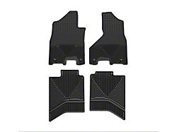 Weathertech All-Weather Front and Rear Rubber Floor Mats; Black (19-24 RAM 2500 Crew Cab w/o PTO Kit)