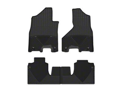 Weathertech All-Weather Front and Rear Rubber Floor Mats; Black (19-24 RAM 2500 Mega Cab w/o PTO Kit)
