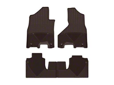 Weathertech All-Weather Front and Rear Rubber Floor Mats; Cocoa (19-24 RAM 2500 Mega Cab w/o PTO Kit)
