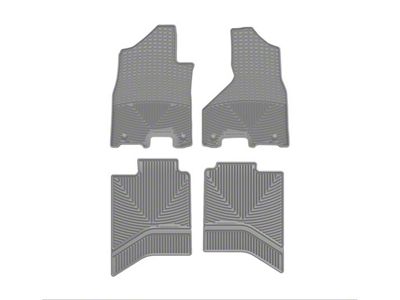 Weathertech All-Weather Front and Rear Rubber Floor Mats; Gray (19-24 RAM 2500 Crew Cab w/o PTO Kit)