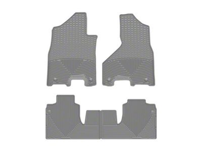 Weathertech All-Weather Front and Rear Rubber Floor Mats; Gray (19-24 RAM 2500 Mega Cab w/o PTO Kit)