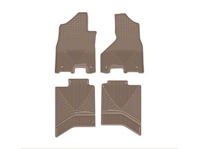 Weathertech All-Weather Front and Rear Rubber Floor Mats; Tan (19-24 RAM 2500 Crew Cab w/o PTO Kit)