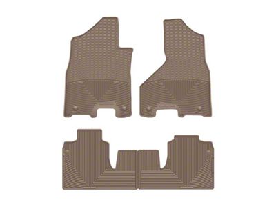 Weathertech All-Weather Front and Rear Rubber Floor Mats; Tan (19-24 RAM 2500 Mega Cab w/o PTO Kit)