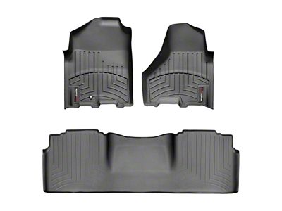 Weathertech DigitalFit Front and Rear Floor Liners; Black (10-12 RAM 2500 Mega Cab w/ Full Length Center Console)