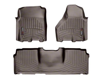 Weathertech DigitalFit Front and Rear Floor Liners; Cocoa (12-18 RAM 2500 Mega Cab w/ Armrest Console)
