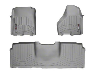 Weathertech DigitalFit Front and Rear Floor Liners; Gray (12-18 RAM 2500 Mega Cab w/ Armrest Console)