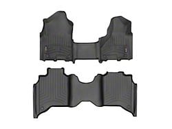 Weathertech DigitalFit Front Over the Hump and Rear Floor Liners; Black (19-24 RAM 2500 Crew Cab w/ Front Bench Seat & w/o PTO Kit & Manual Floor 4x4 Shifter)