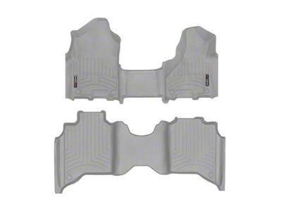 Weathertech DigitalFit Front Over the Hump and Rear Floor Liners; Gray (19-24 RAM 2500 Crew Cab w/ Front Bench Seat & w/o PTO Kit & Manual Floor 4x4 Shifter)