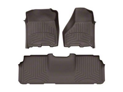 Weathertech Front and Rear Floor Liner HP; Cocoa (12-18 RAM 2500 Mega Cab w/ Armrest Console)