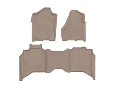 Weathertech Front and Rear Floor Liner HP; Tan (19-24 RAM 2500 Crew Cab w/o Power Take Off)