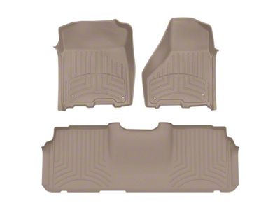Weathertech Front and Rear Floor Liner HP; Tan (12-18 RAM 2500 Mega Cab w/ Armrest Console)