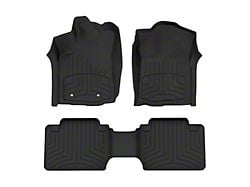 Weathertech Front and Rear Floor Liner HP; Black (12-18 RAM 2500 Mega Cab w/ Armrest Center Console)