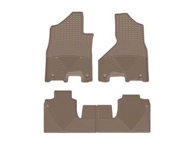 Weathertech All-Weather Front and Rear Rubber Floor Mats; Tan (19-24 RAM 3500 Mega Cab w/o PTO Kit)