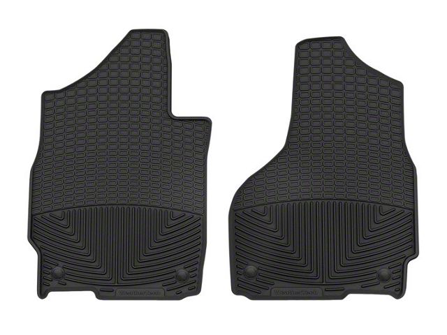 Weathertech All-Weather Front Rubber Floor Mats; Black (19-24 RAM 3500 Regular Cab w/o PTO Kit)