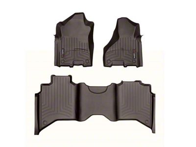 Weathertech DigitalFit Front and Rear Floor Liners; Cocoa (19-24 RAM 3500 Crew Cab)