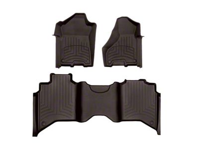 Weathertech Front and Rear Floor Liner HP; Cocoa (19-24 RAM 3500 Crew Cab w/o Power Take Off)