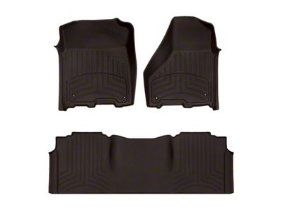 Weathertech Front and Rear Floor Liner HP; Cocoa (12-18 RAM 3500 Mega Cab w/ Armrest Console)
