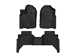 Weathertech Front and Rear Floor Liner HP; Black (20-23 Ranger SuperCrew)