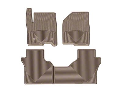 Weathertech All-Weather Front and Rear Rubber Floor Mats; Tan (19-24 Sierra 1500 Double Cab)