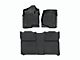 Weathertech DigitalFit Front and Rear Floor Liners; Black (07-13 Sierra 1500 Crew Cab w/ Floor Shifter)