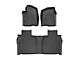 Weathertech DigitalFit Front and Rear Floor Liners; Black (19-24 Sierra 1500 Crew Cab w/ Front Bench Seat & Rear Underseat Storage)