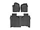 Weathertech DigitalFit Front and Rear Floor Liners; Black (19-24 Sierra 1500 Crew Cab w/ Front Bench Seat & w/o Rear Underseat Storage)