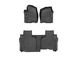 Weathertech DigitalFit Front and Rear Floor Liners; Black (19-25 Sierra 1500 Double Cab w/ Front Bucket Seats & w/o Rear Underseat Storage)