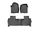 Weathertech DigitalFit Front and Rear Floor Liners; Black (19-24 Sierra 1500 Double Cab w/ Front Bucket Seats & Rear Underseat Storage)