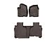 Weathertech DigitalFit Front and Rear Floor Liners; Cocoa (19-24 Sierra 1500 Double Cab w/ Front Bucket Seats & w/o Rear Underseat Storage)