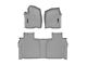 Weathertech DigitalFit Front and Rear Floor Liners; Gray (19-24 Sierra 1500 Crew Cab w/ Front Bench Seat & Rear Underseat Storage)