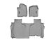 Weathertech DigitalFit Front and Rear Floor Liners; Gray (19-24 Sierra 1500 Double Cab w/ Front Bench Seats & w/o Rear Underseat Storage)