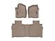 Weathertech DigitalFit Front and Rear Floor Liners; Tan (19-24 Sierra 1500 Crew Cab w/ Front Bench Seat & Rear Underseat Storage)