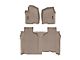 Weathertech DigitalFit Front and Rear Floor Liners; Tan (19-24 Sierra 1500 Crew Cab w/ Front Bench Seat & w/o Rear Underseat Storage)