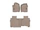 Weathertech DigitalFit Front and Rear Floor Liners; Tan (19-24 Sierra 1500 Double Cab w/ Front Bucket Seats & w/o Rear Underseat Storage)