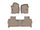 Weathertech DigitalFit Front and Rear Floor Liners; Tan (19-24 Sierra 1500 Double Cab w/ Front Bench Seat & Rear Underseat Storage)