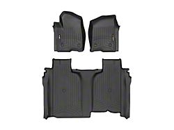 Weathertech DigitalFit Front and Rear Floor Liners for Vinyl Floors; Black (19-24 Sierra 1500 Double Cab w/ Front Bench Seat)