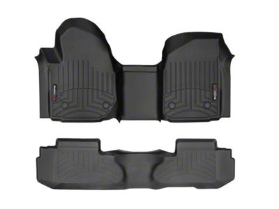 Weathertech DigitalFit Front Over the Hump and Rear Floor Liners for Vinyl Floors; Black (19-24 Sierra 1500 Regular Cab)