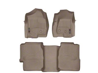 Weathertech DigitalFit Front and Rear Floor Liners; Tan (99-06 Sierra 1500 Extended Cab)