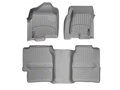 Weathertech DigitalFit Front and Rear Floor Liners with Underseat Coverage; Gray (99-06 Sierra 1500 Extended Cab)
