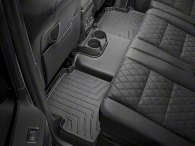Weathertech DigitalFit Rear Floor Liner; Black (19-24 Sierra 1500 Double Cab w/ Front Bench Seat & w/o Rear Underseat Storage)
