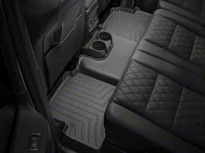 Weathertech DigitalFit Rear Floor Liner; Black (19-24 Sierra 1500 Double Cab w/ Front Bench Seat & Rear Underseat Storage)