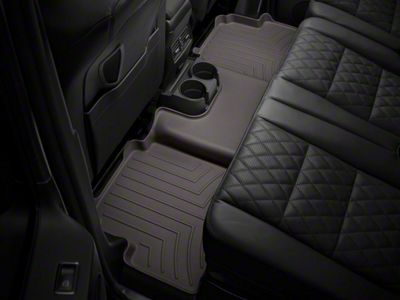 Weathertech DigitalFit Rear Floor Liner; Cocoa (19-24 Sierra 1500 Double Cab w/ Front Bench Seat & Rear Underseat Storage)