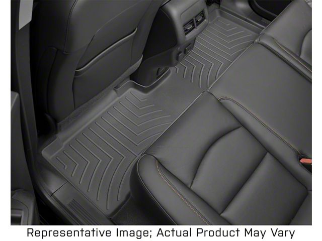 Weathertech DigitalFit Rear Floor Liner for Vinyl Floors; Black (19-24 Sierra 1500 Crew Cab w/ Front Bench Seat)