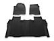 Weathertech Front and Rear Floor Liner HP; Black (19-24 Sierra 1500 Crew Cab w/ Front Bucket Seats & Rear Underseat Storage)