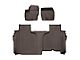 Weathertech Front and Rear Floor Liner HP; Cocoa (19-24 Sierra 1500 Double Cab w/ Front Bench Seats & w/o Rear Underseat Storage)