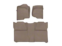 Weathertech Front and Rear Floor Liner HP; Tan (07-13 Sierra 1500 Crew Cab w/o Floor Shifter, Excluding Hybrid)