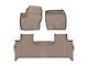 Weathertech Front and Rear Floor Liner HP; Tan (19-24 Sierra 1500 Double Cab w/ Front Bucket Seats & Rear Underseat Storage)