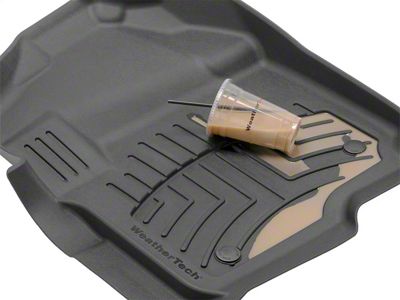Weathertech Front and Rear Floor Liner HP; Tan (14-18 Sierra 1500 Double Cab)