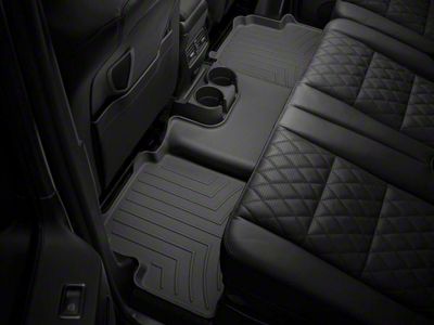 Weathertech Rear Floor Liner HP; Black (19-24 Sierra 1500 Double Cab w/o Rear Underseat Storage)