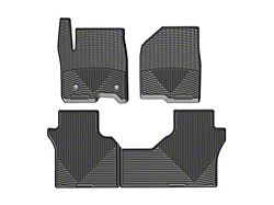 Weathertech All-Weather Front and Rear Rubber Floor Mats; Black (20-24 Sierra 2500 HD Double Cab)